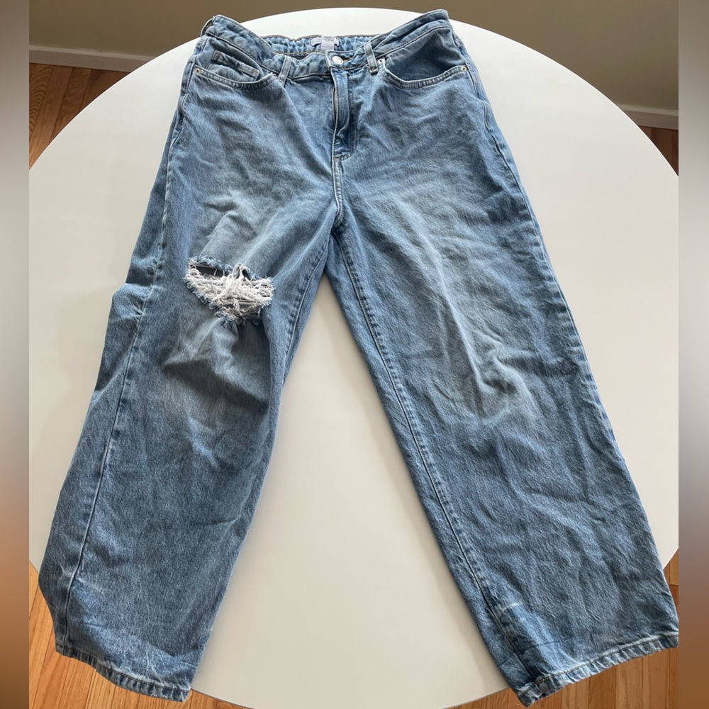 Forever 21 Baggy Wide Leg High Waisted Jeans